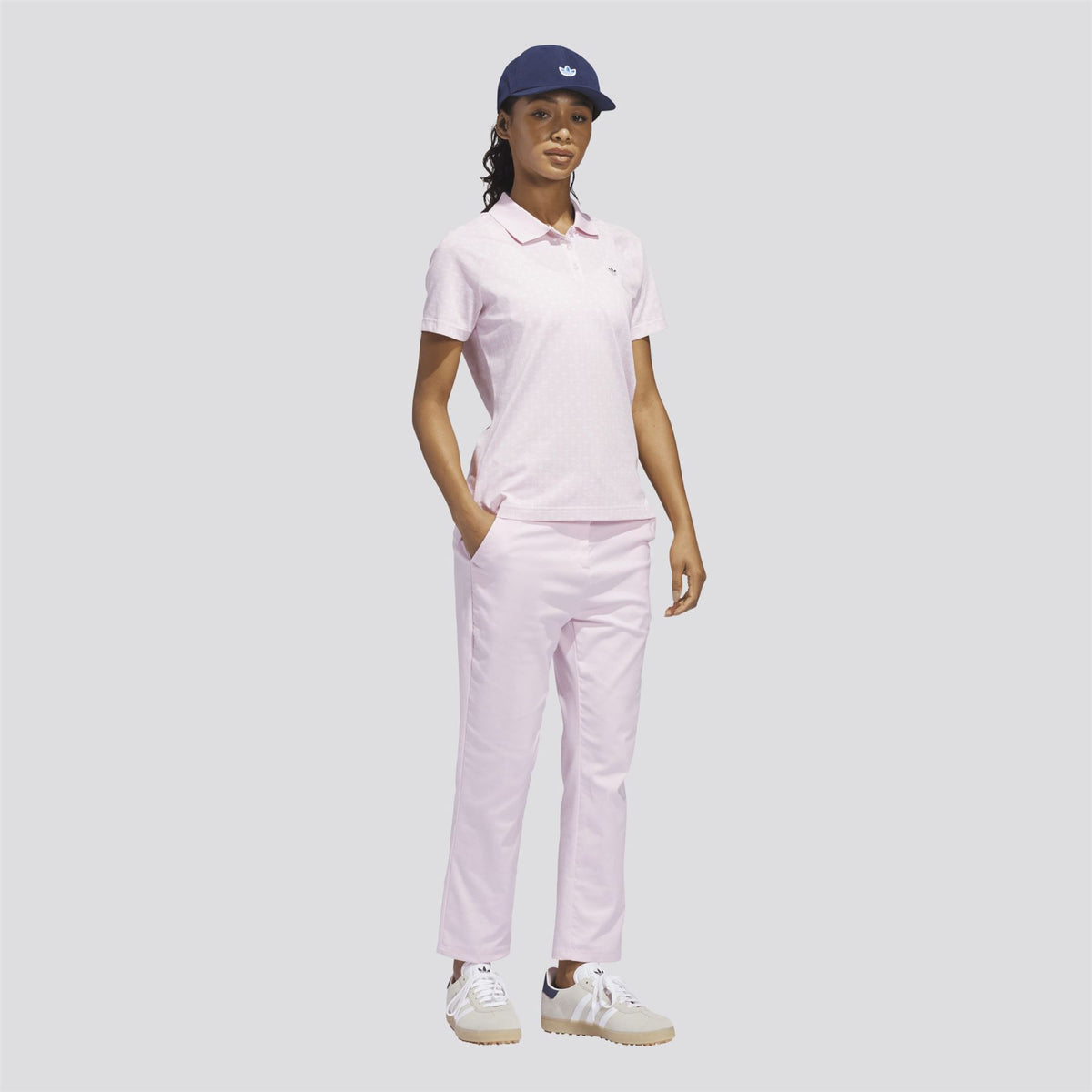 Womens Originals All Over Trefoil Polo Clear Pink/Chalk White