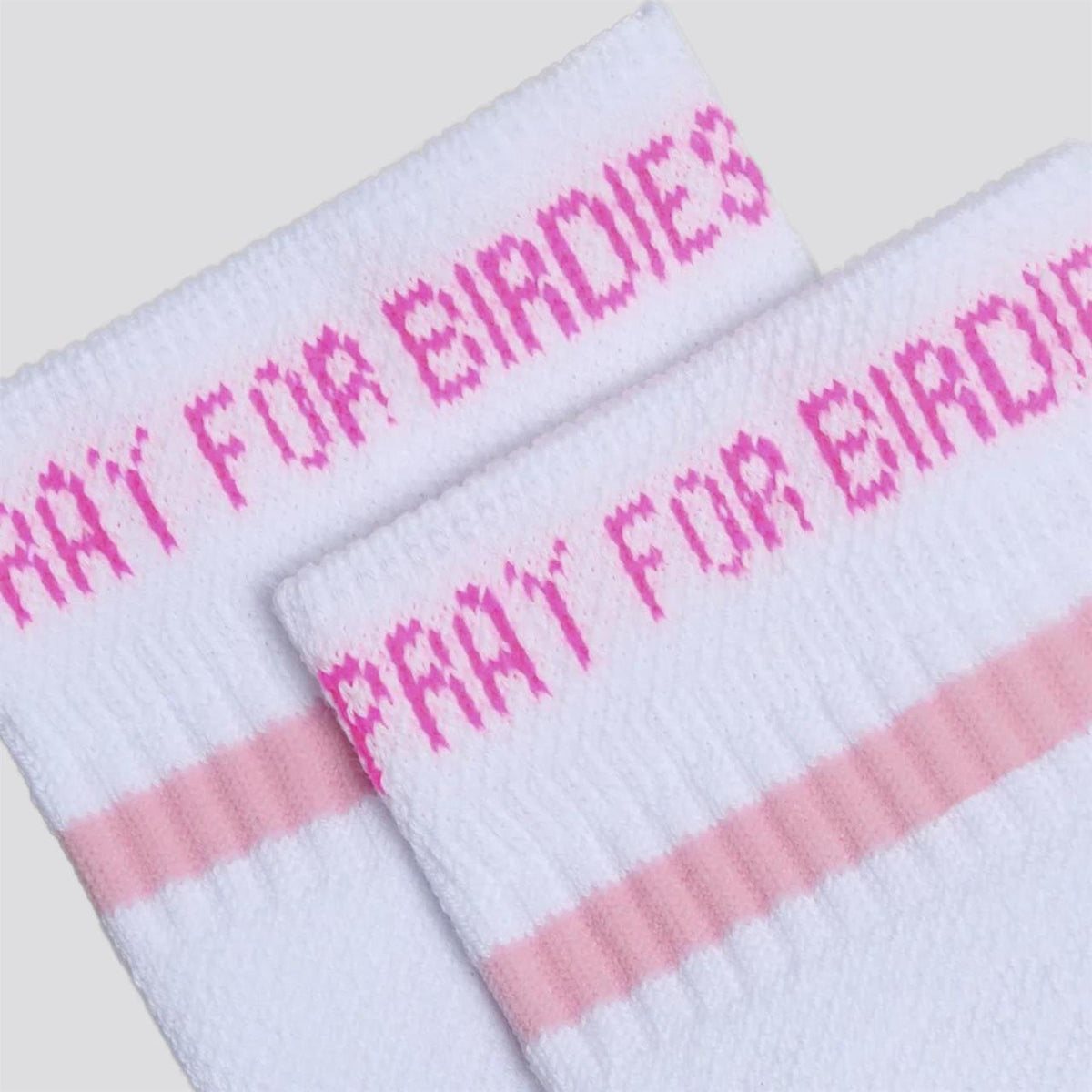 Pray For Birdies Quarter Socks Snow/Knockout Pink