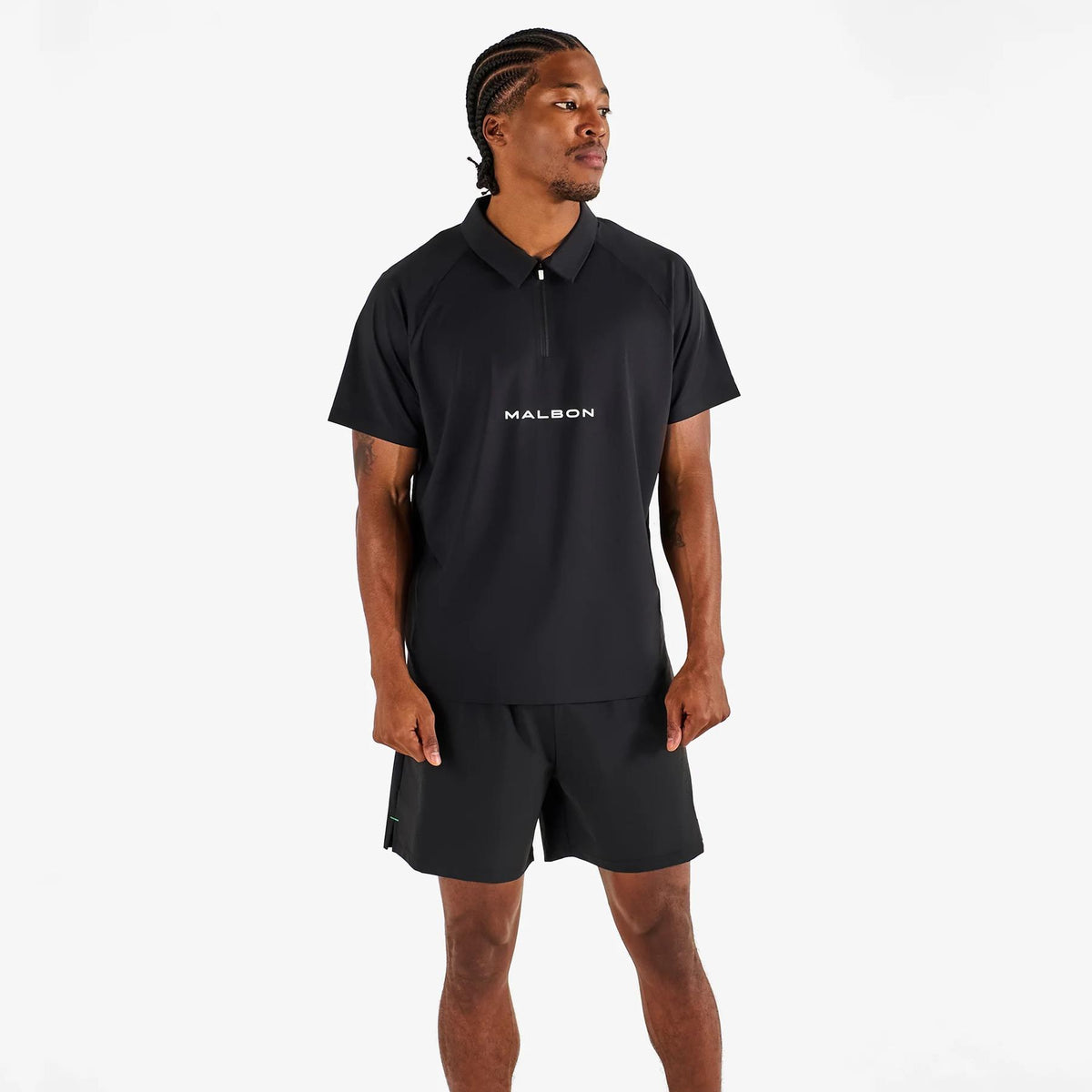Performance Zip Raglan Polo Black
