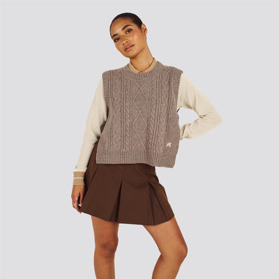 Womens Elspeth Sweater Vest Light Brown