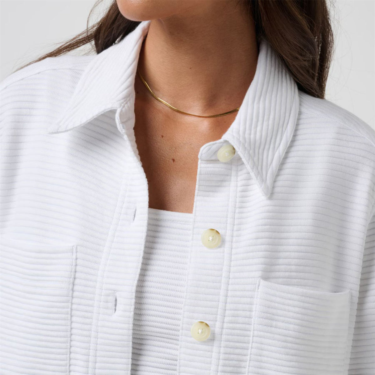 Womens Yacht Me Shacket White