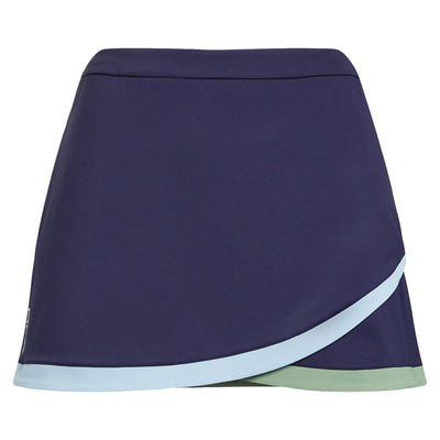 Womens Dry Wick Interlock Banded Wrap Skort 15 Inch French Navy/Fatigue/Vessel Blue - AW23
