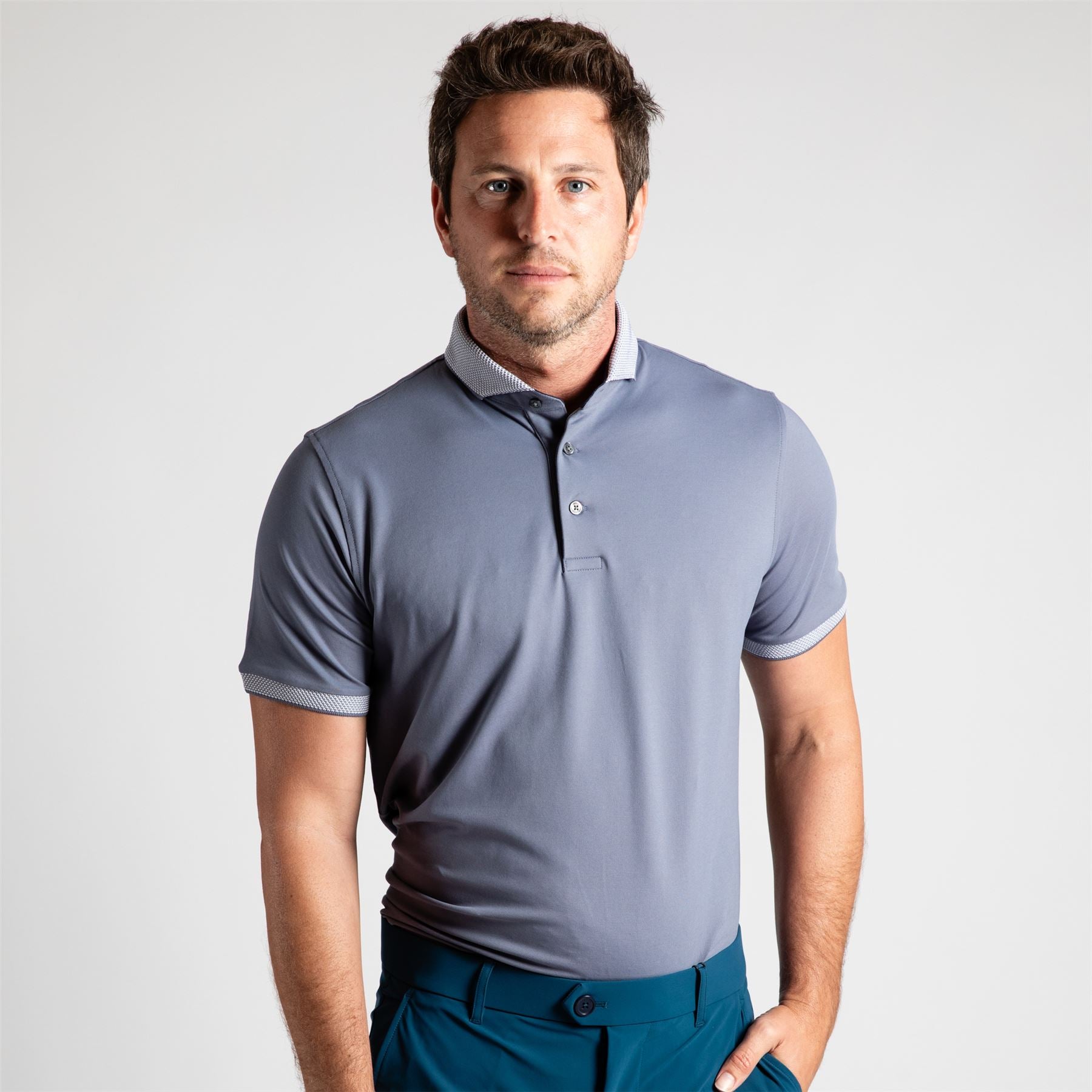 GREYSON ターコイズ ゴルフシャツ S mens-clothing-golf-polos | Saint Bernard