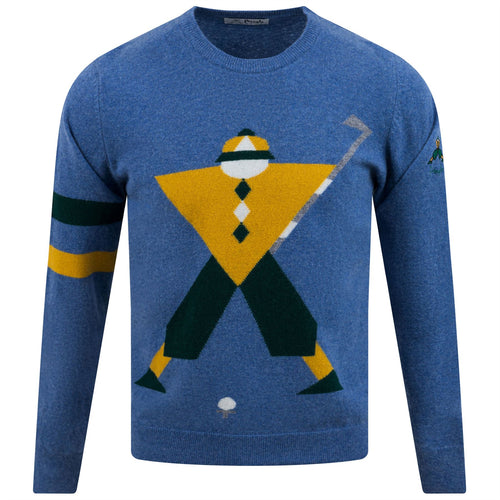 Geometric George Intarsia Knit Denim