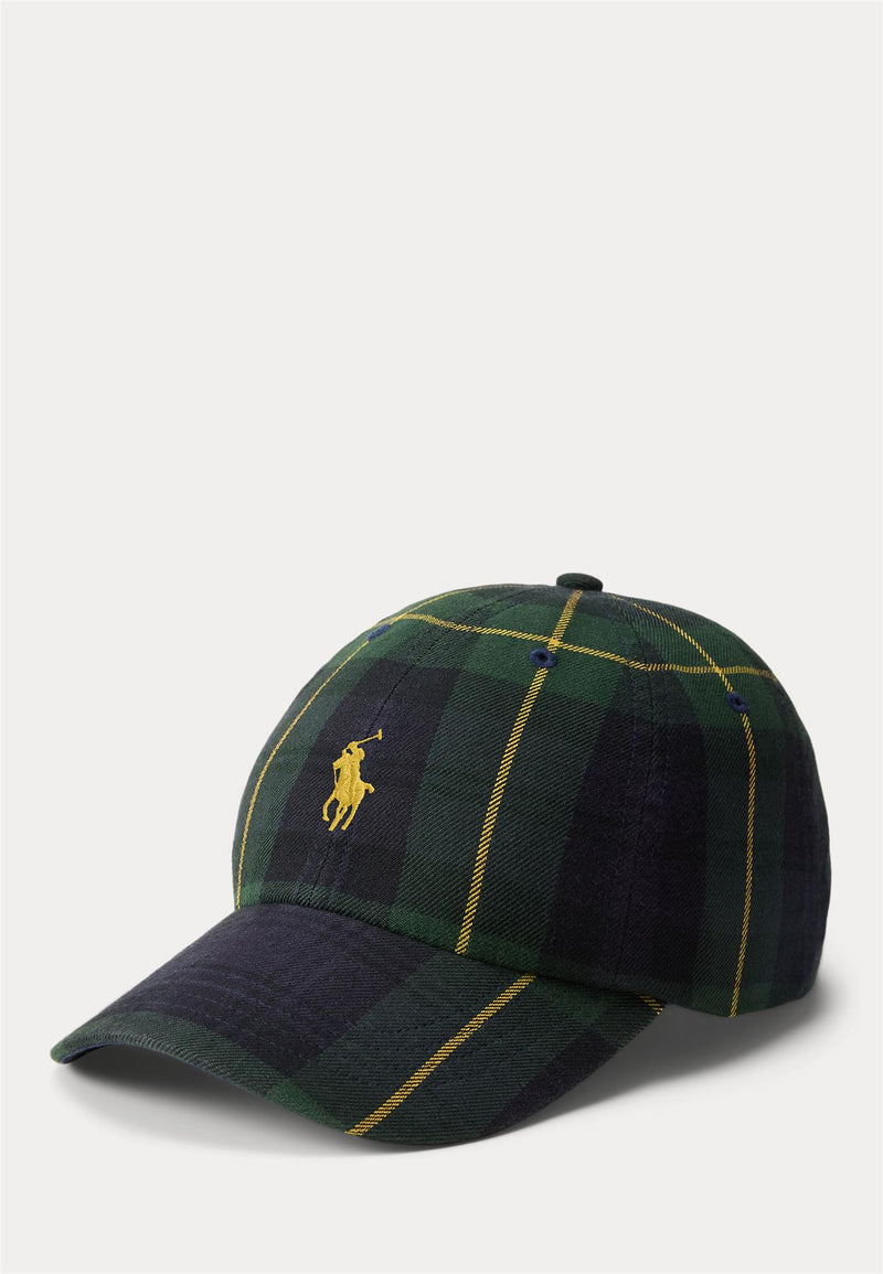 Suede Look Flannel Cap Green Navy Multi