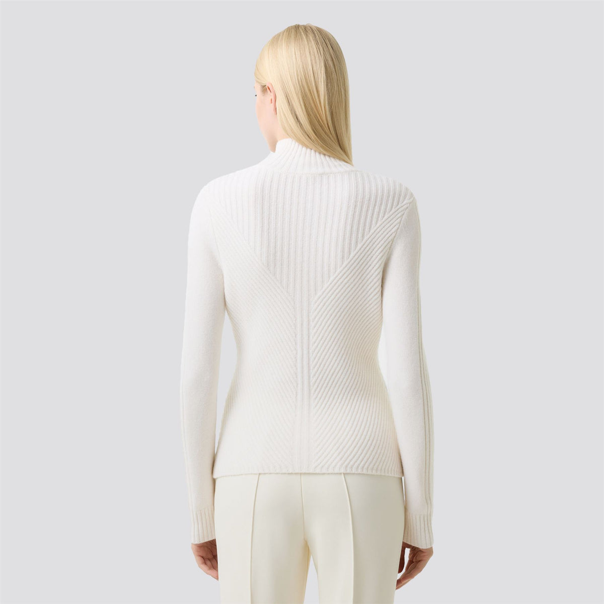 Womens Shannon Cashmere Quarter Zip Sweater White