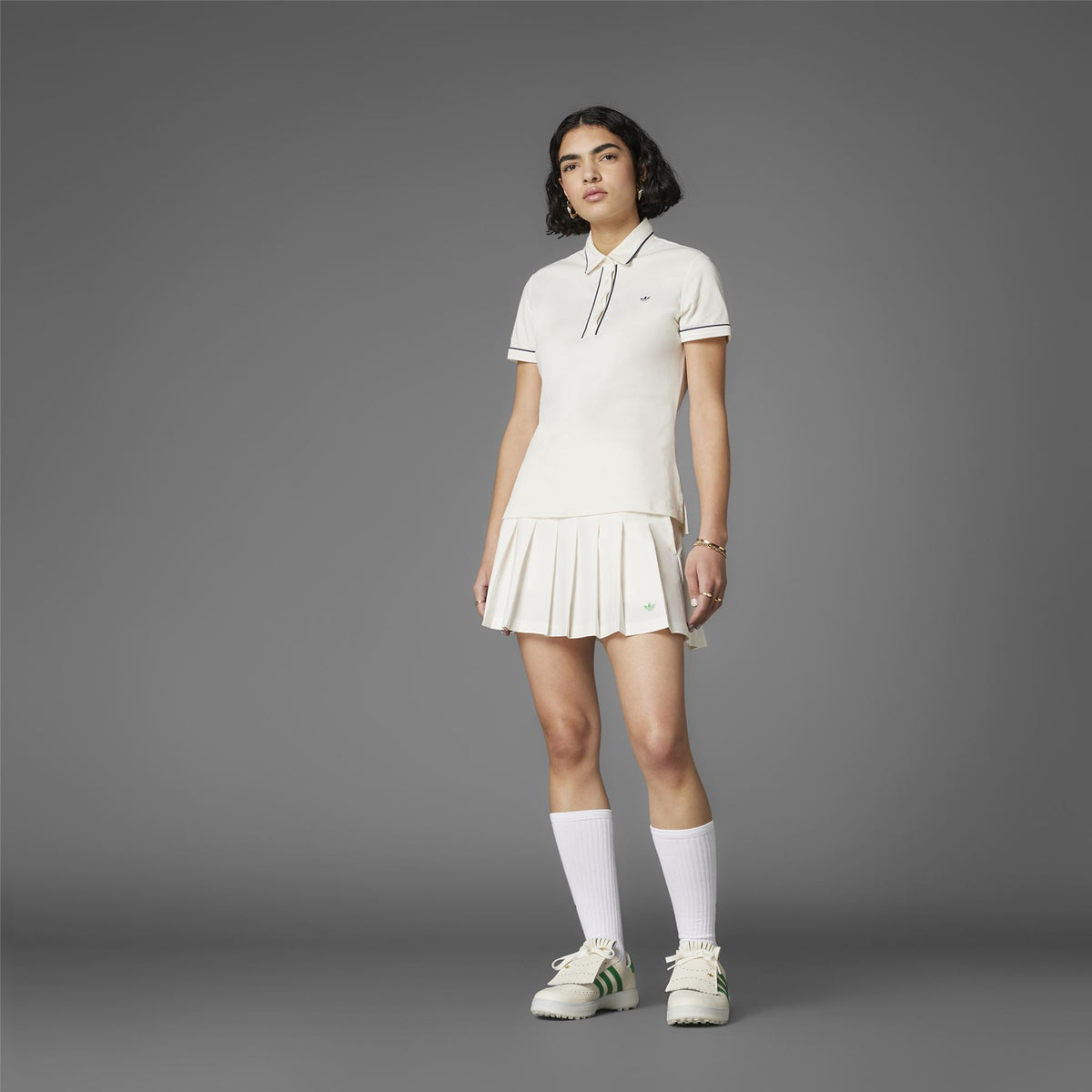 Womens Twistknit Trefoil Polo Chalk White