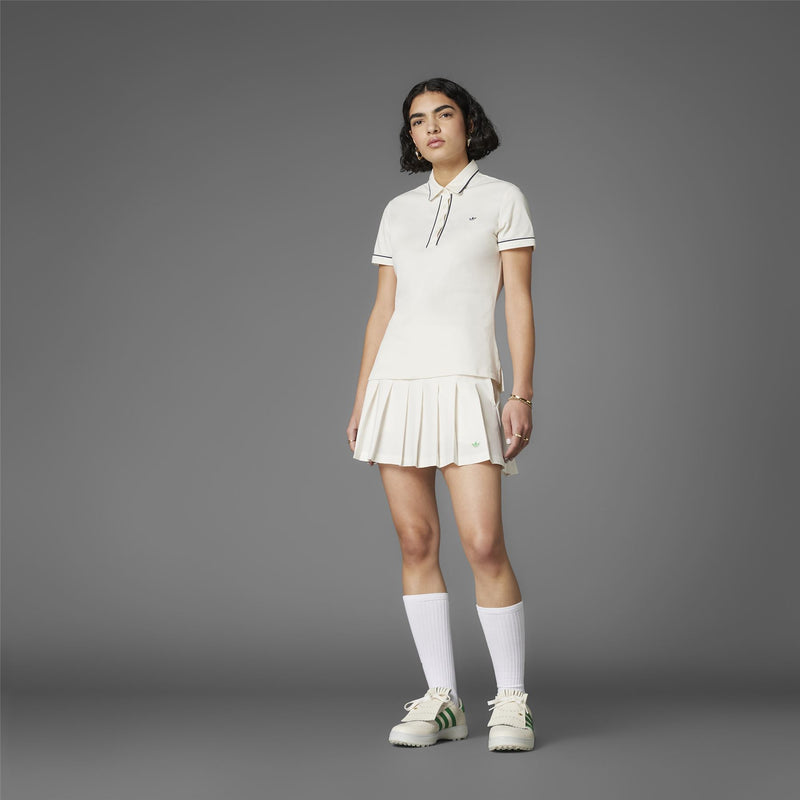 Womens Twistknit Trefoil Polo Chalk White