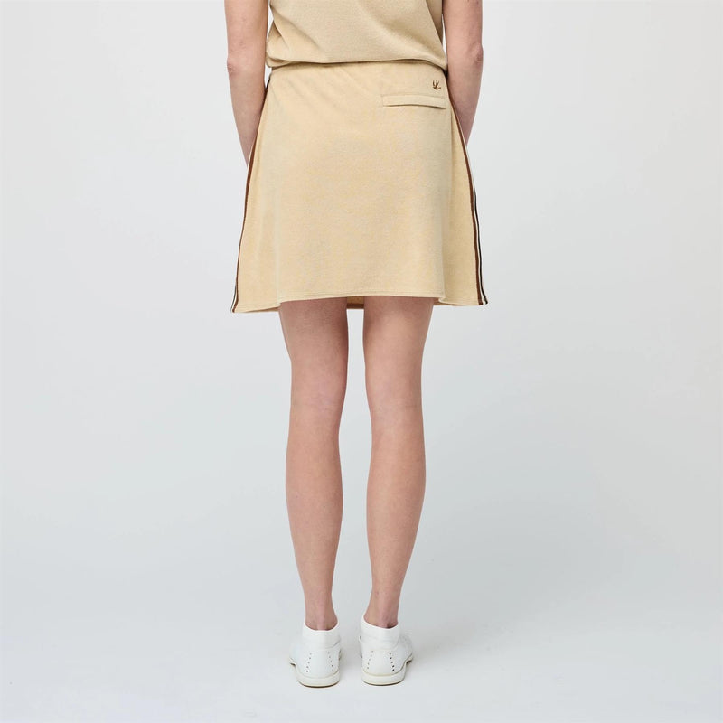Womens Terry Ribbon Skirt Tan/Coffee