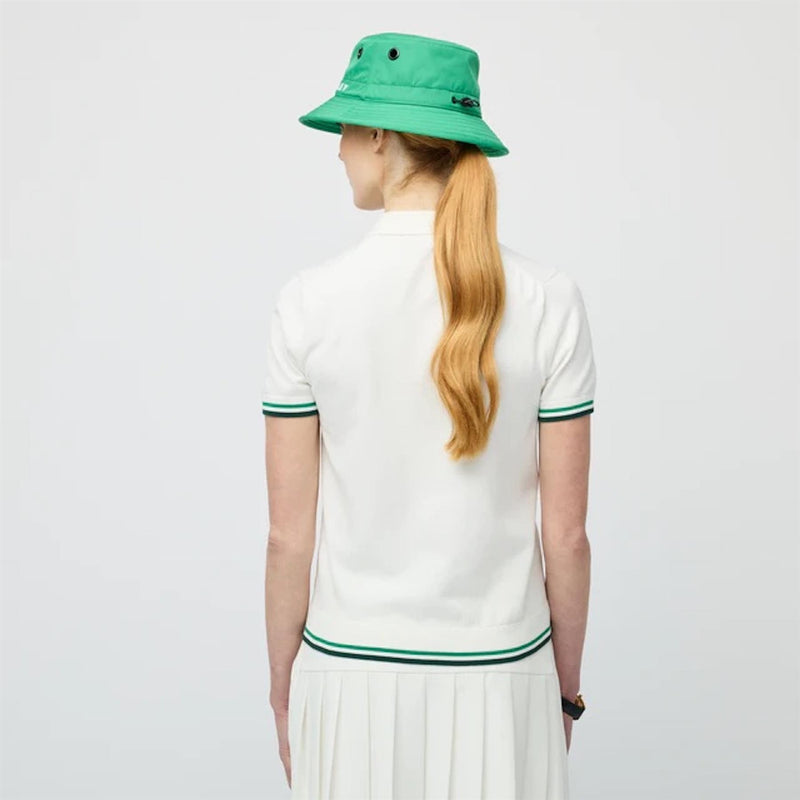 Womens Albatross Polo White/Green Stripe