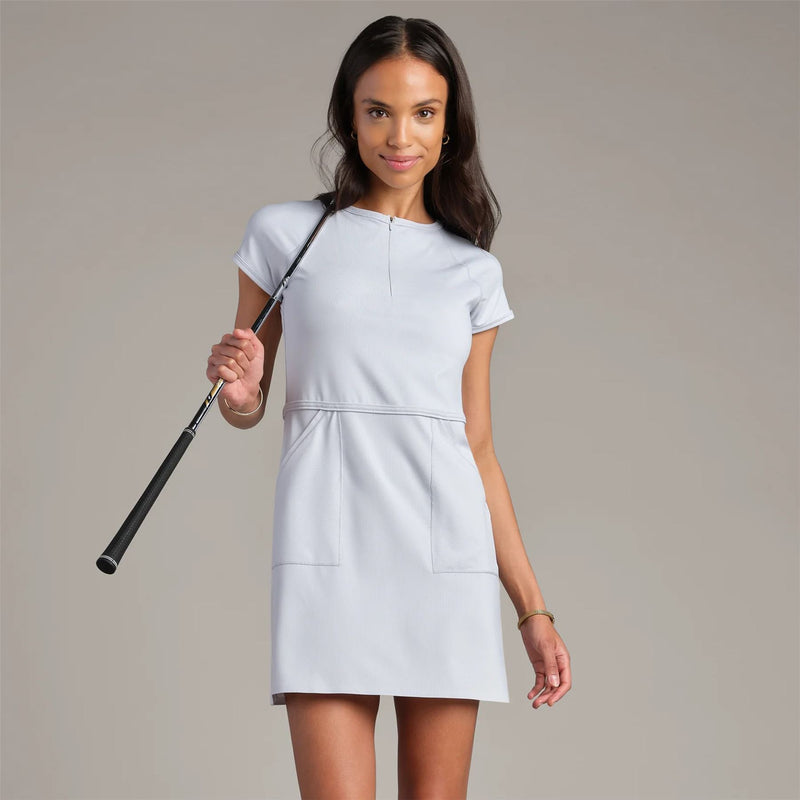 Rhone Womens Stance Rib Dress Blue Ice XS