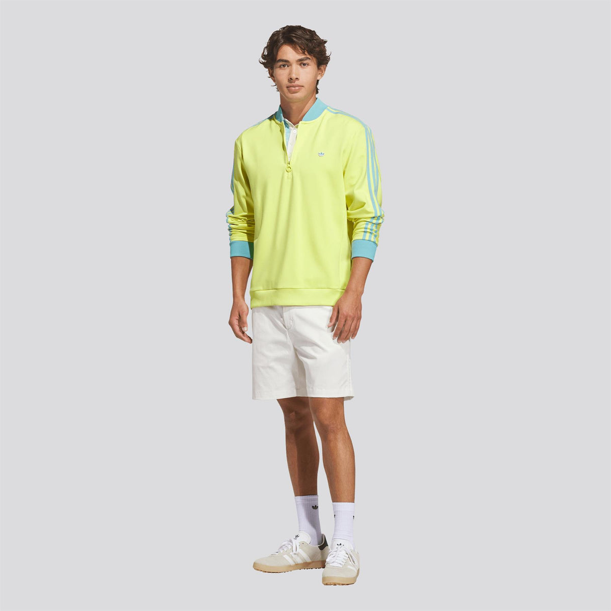 Originals 3-Stripe Quarter Zip Pure Lemon