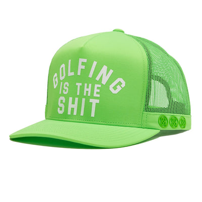Golfing Is The Sh*T Interlock Knit Trucker Hat Gecko - AW23
