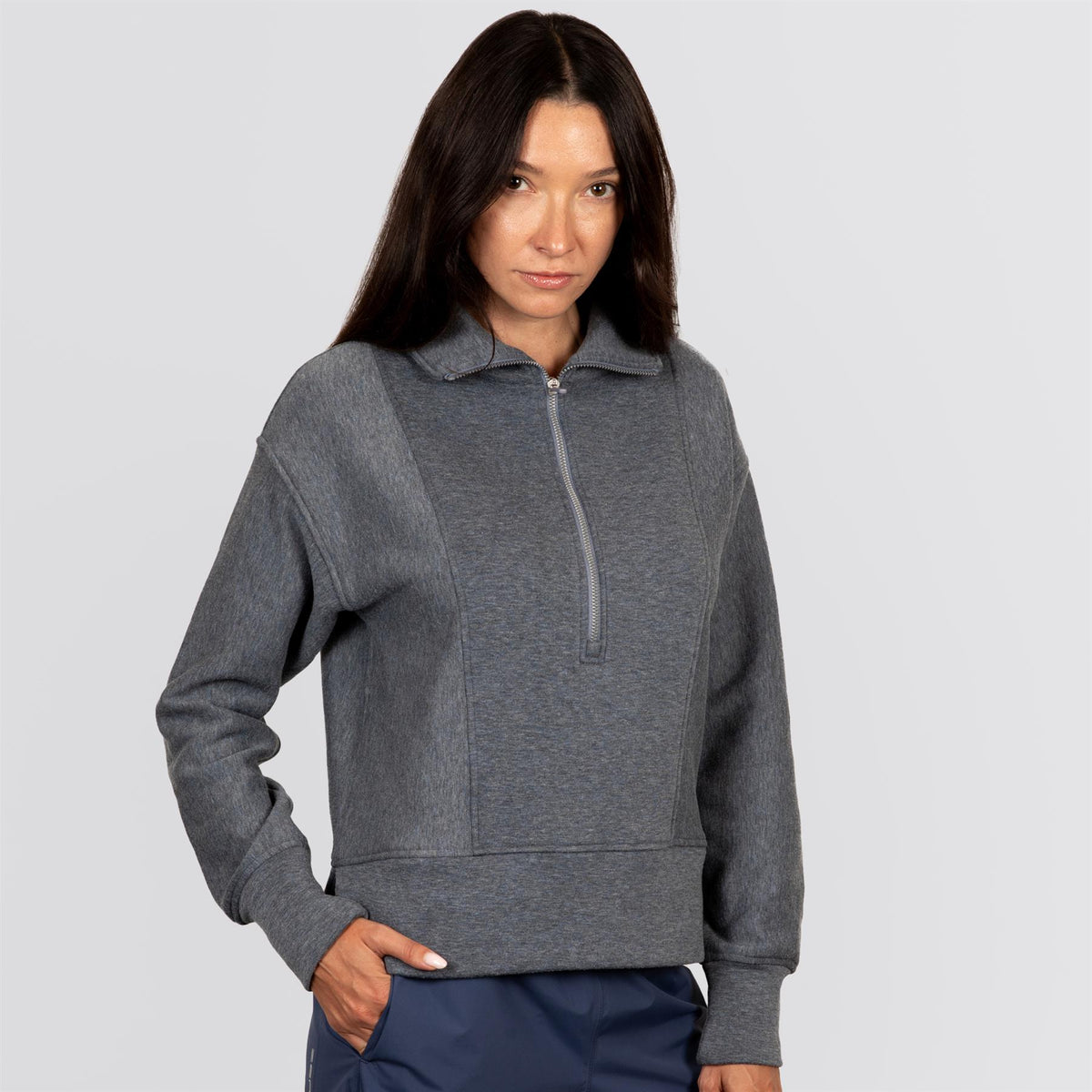 Womens Regan Zip Mock Pullover Stingray