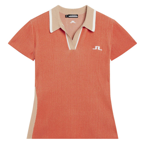 Womens Rani Knitted Polo Hot Coral - W23