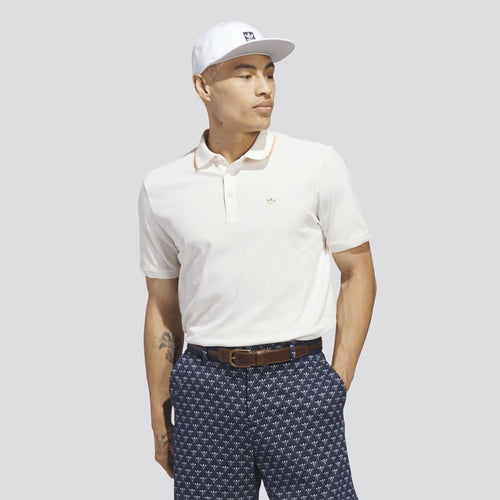 Originals Twistknit Trefoil Polo Chalk White/Dusky Orange