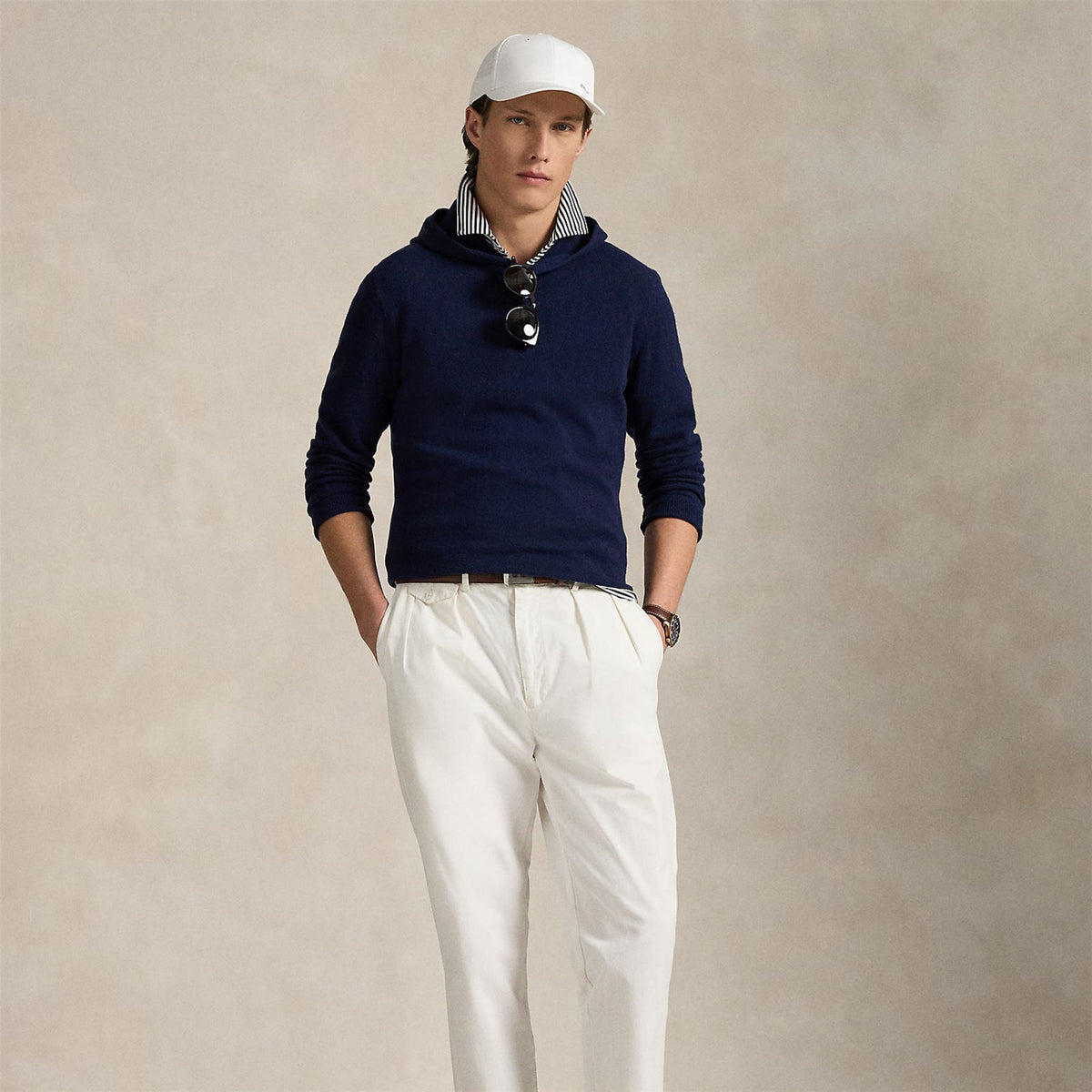 RLX Cashmere Pullover Hoodie Refined Navy
