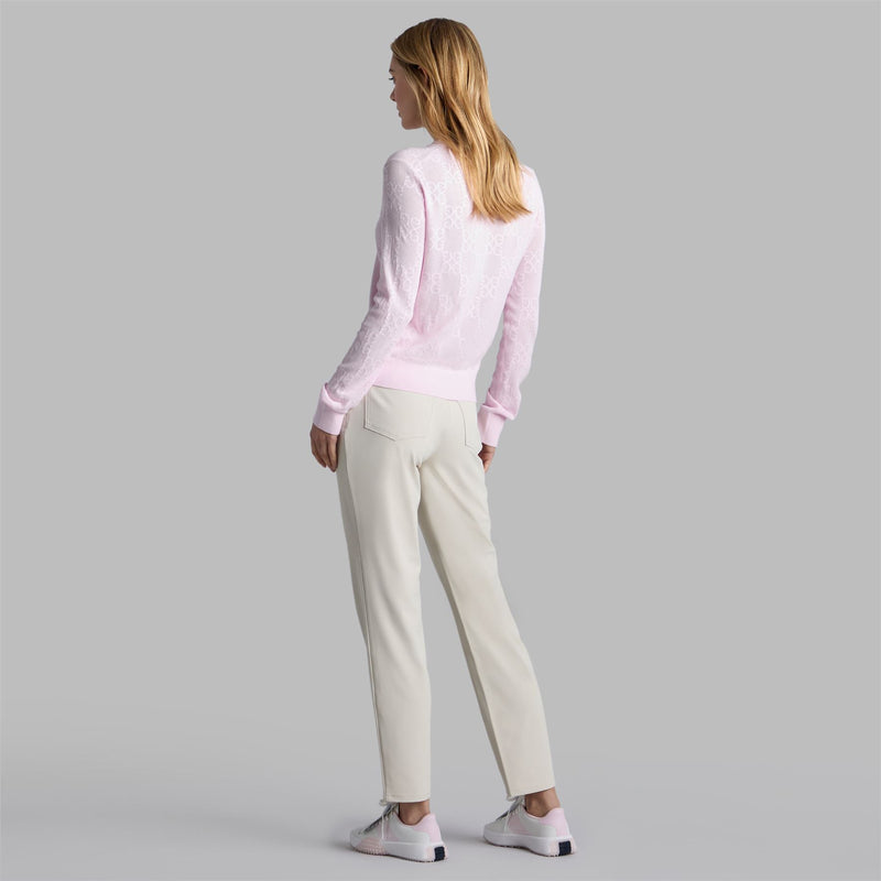 Womens Pointelle G Crewneck Sweater Blush