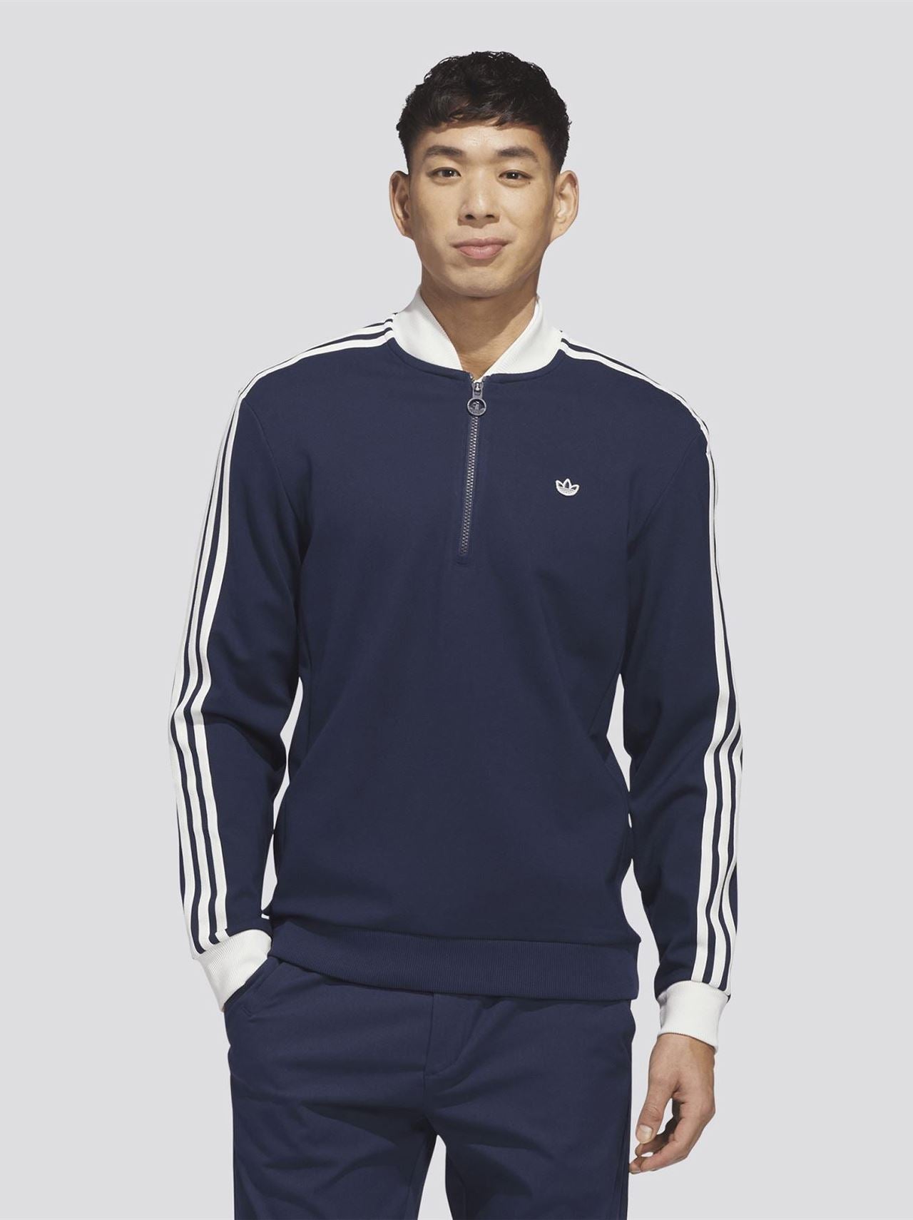 Originals 3-Stripe Quarter Zip Night Indigo/Chalk White