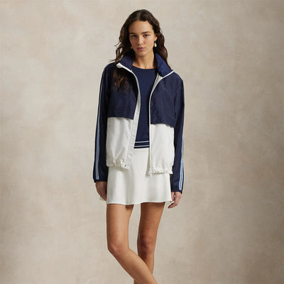 Womens RLX Full Zip Windbreaker Jacket Ceramic White/Refined Navy