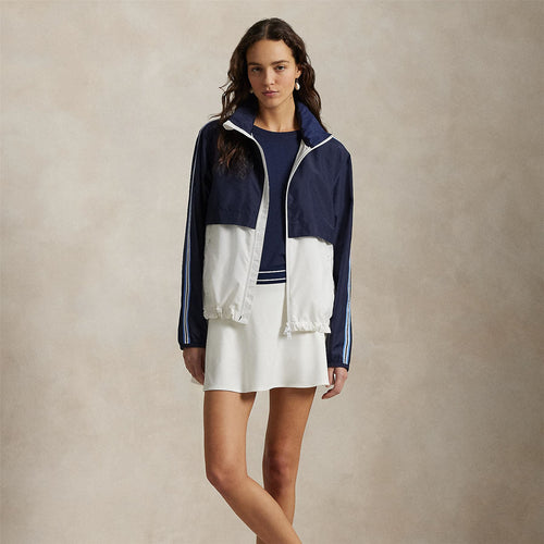 Womens RLX Full Zip Windbreaker Jacket Ceramic White/Refined Navy