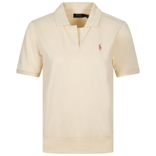 Womens Jersey Polo Shirt Cream