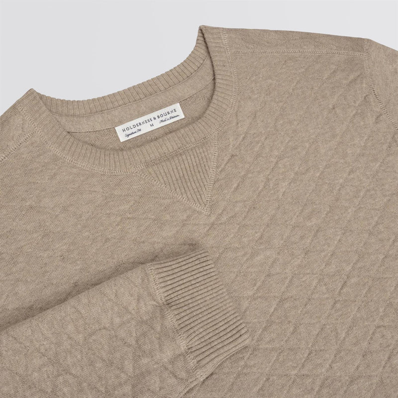 The Ward Jacquard Sweater Heathered Light Dune