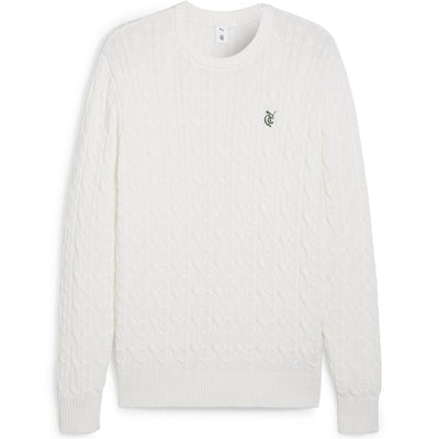 X QGC Cable Knit Sweater Warm White - SS24