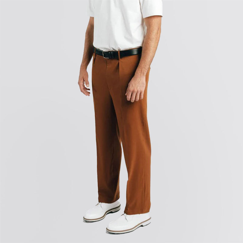 Students Golf Men's Heritage Pleated Slack Pants 9241027- Brown 36
