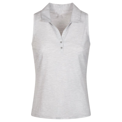 Womens Featherweight Active Polo Heather Light Grey - SS24