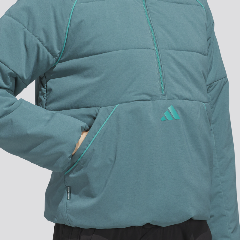 Womens Beyond The Course Twistweave Loose Quarter Zip Jacket Preloved Teal