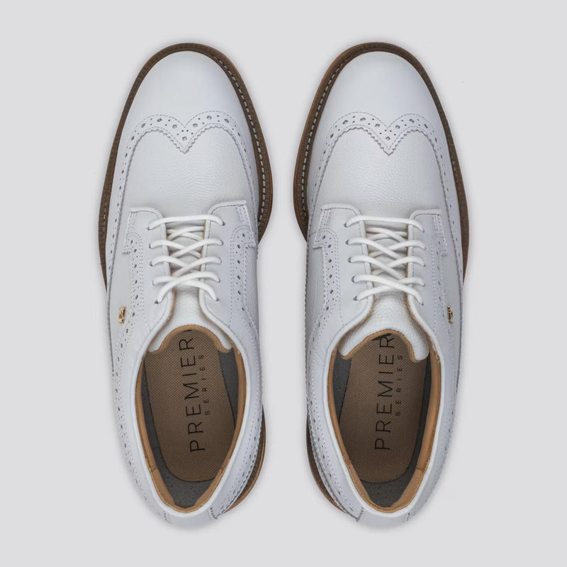 Premiere Series Marquis Cleated Laced Golf Shoes White/Brown