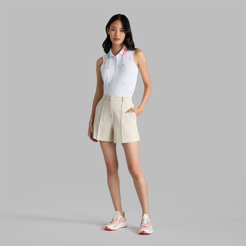 Womens Embroidered Tech Pique SL Polo Snow