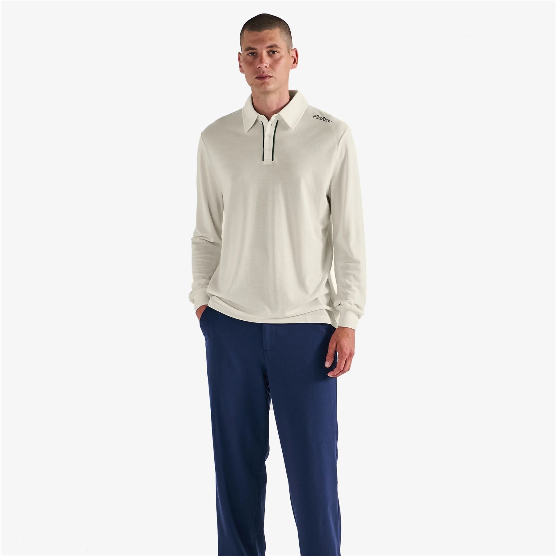 x Jesper Parnevik LS Cotton Pique Polo Cream