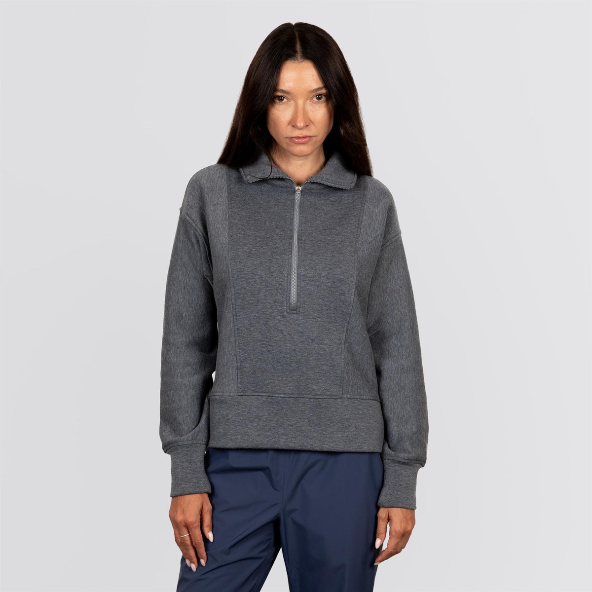 Womens Regan Zip Mock Pullover Stingray
