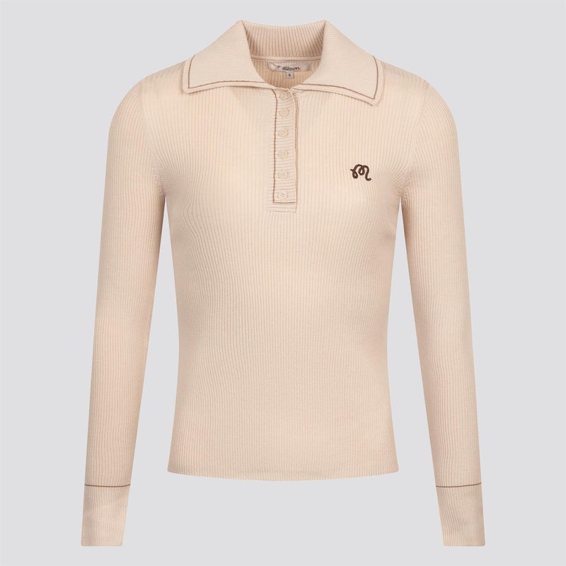 Womens Agatha Knit Polo Dove Grey