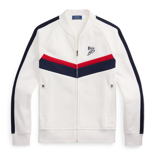 Polo Golf Full Zip Raglan Double Knit Mid Layer White Multi
