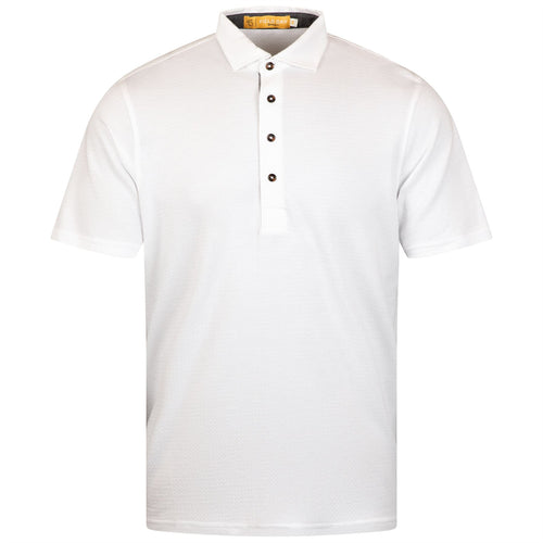 Fessenden Polo White Tonal Houndstooth
