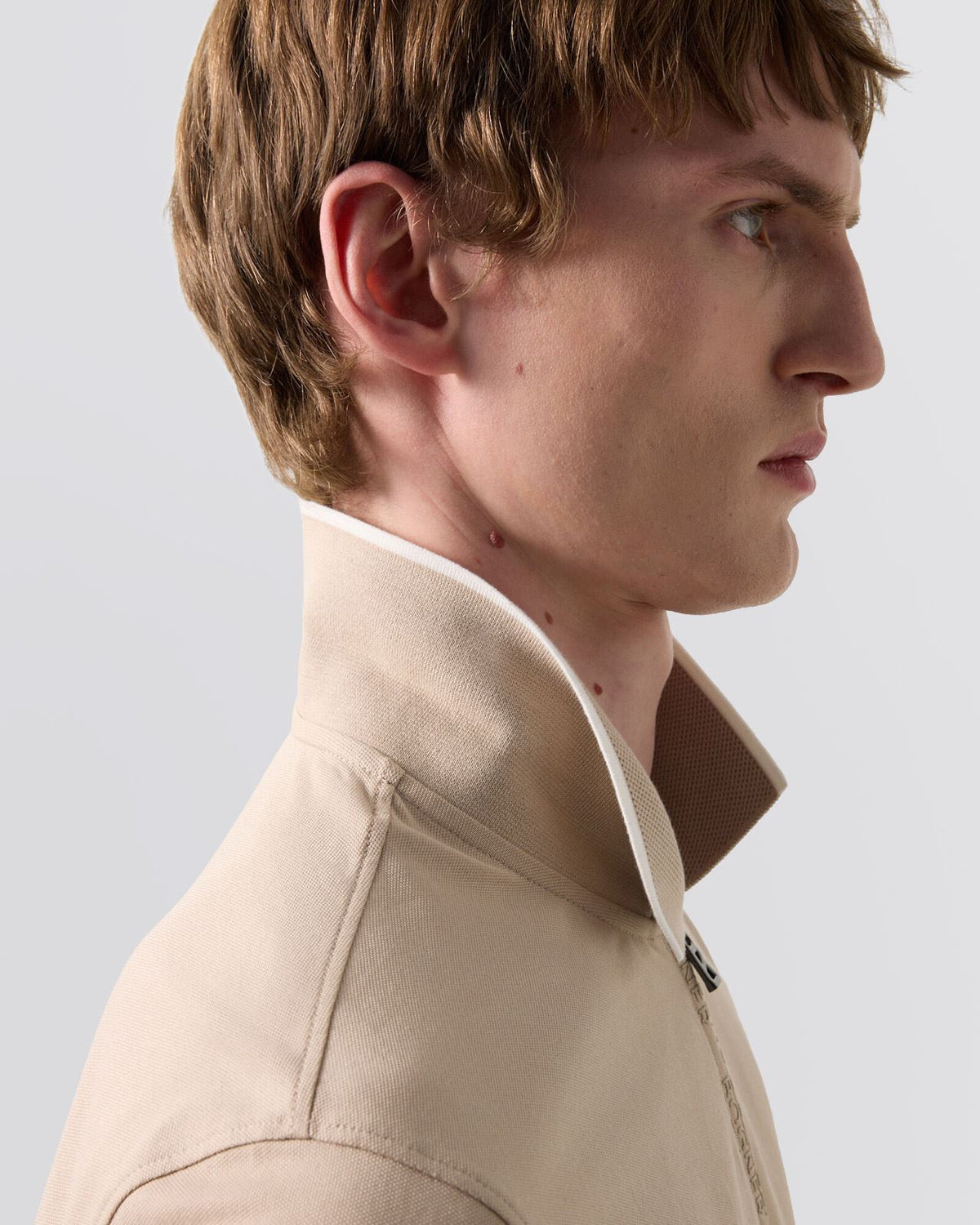 Timo-10 Zip Polo Shirt Biscuit