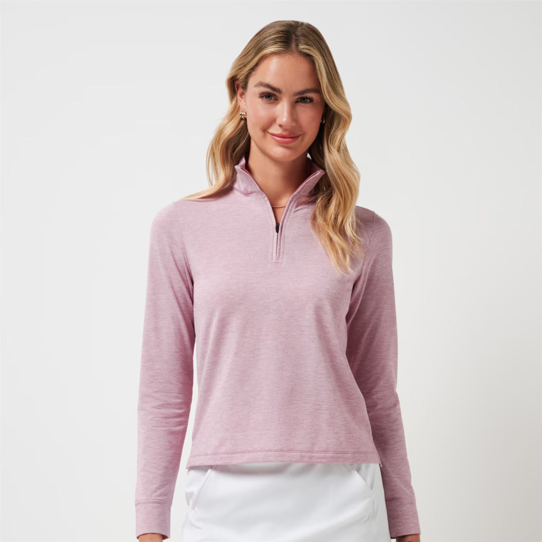 Womens Featherweight Active Quarter Zip Heather Foxglove
