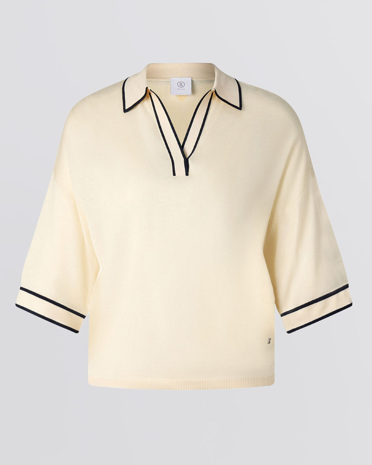 Womens Paris Knit Polo Shirt Eggshell