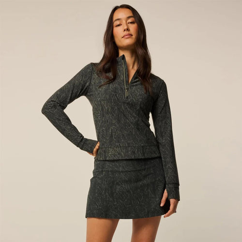 Womens Feather Jacquard Halley II Quarter Zip Camp