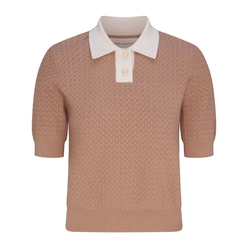 Womens Christy Polo Sand/Pinky White