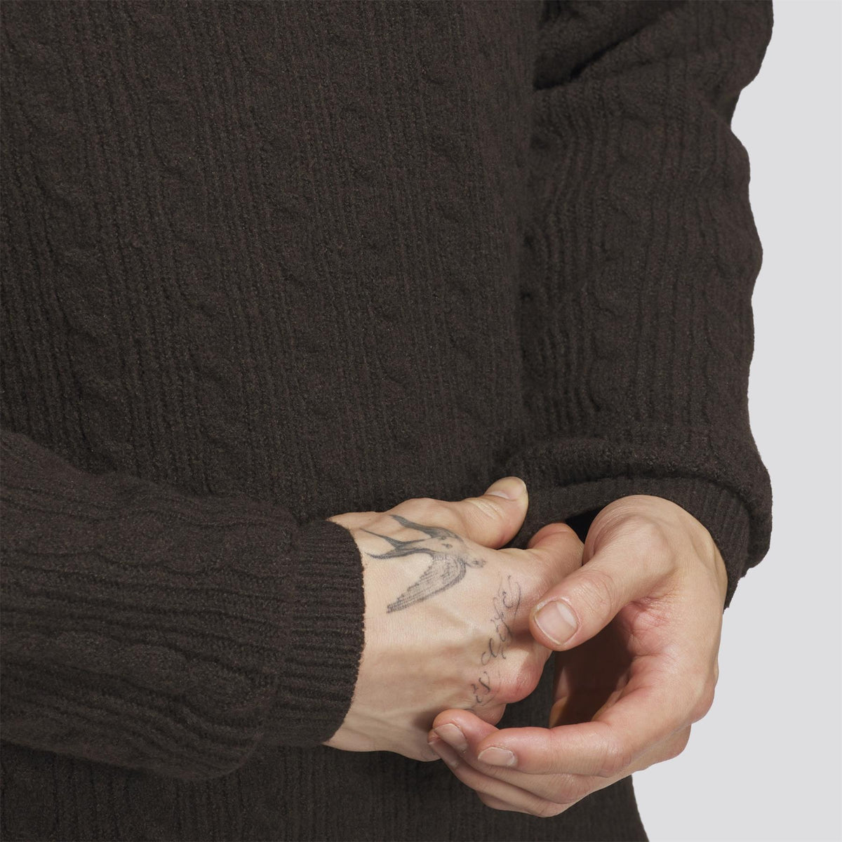 Originals Novelty Cableknit Sweater Dark Brown