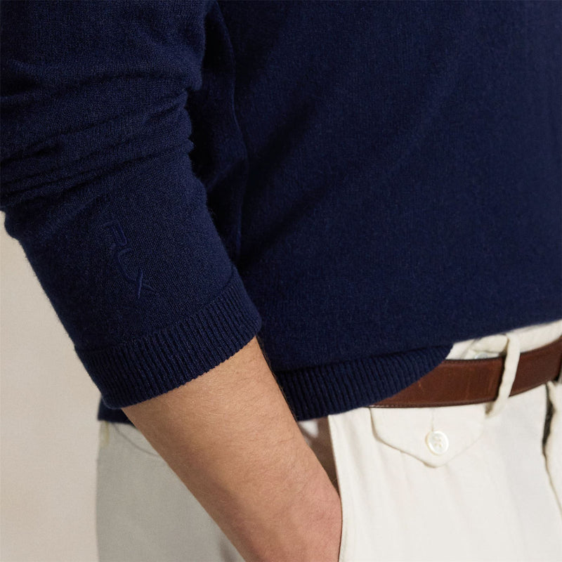 RLX Cashmere Pullover Hoodie Refined Navy