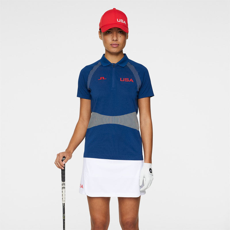 Womens Alizee Seamless Polo Estate Blue