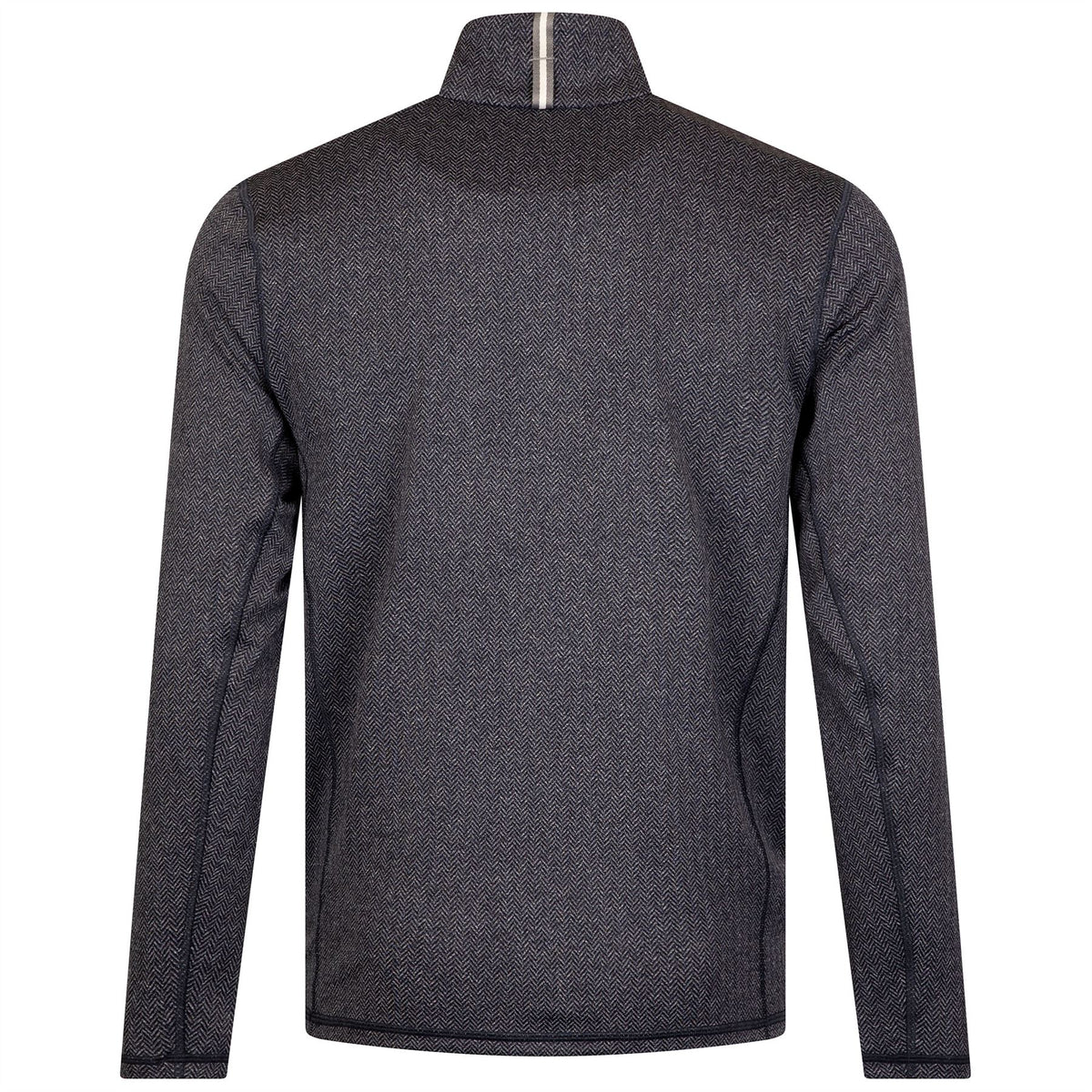 Palmer Performance Quarter Zip Mid Layer Navy Herringbone