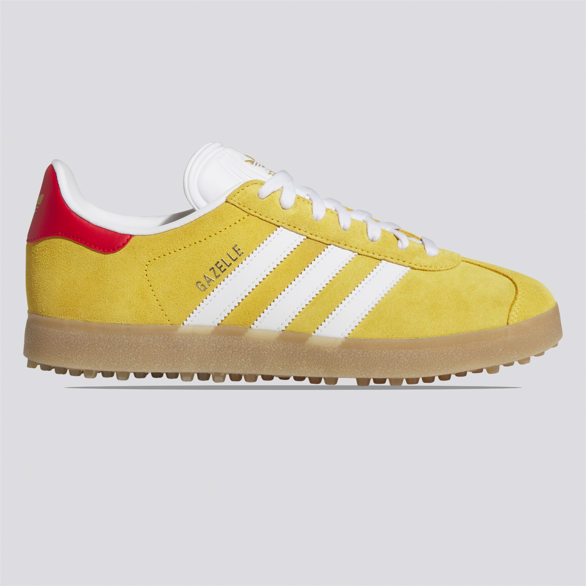 Gazelle Spikeless Golf Shoes Bold Gold/Footwear White/Better Scarlet