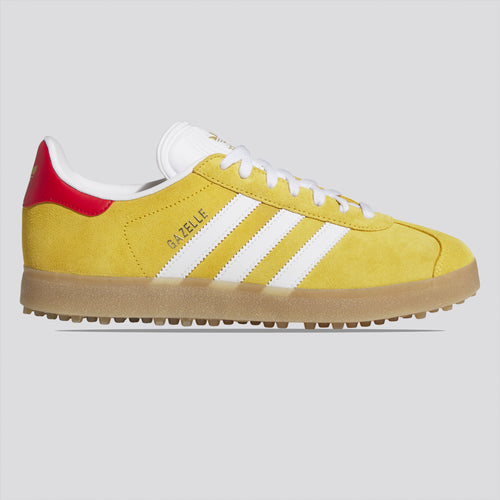 Gazelle Spikeless Golf Shoes Bold Gold/Footwear White/Better Scarlet