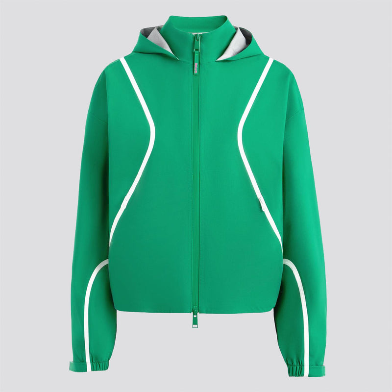 Paneled Waterproof Hooded Jacket Dark Clover